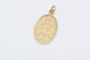 14K Virgin Mary Christian Faith Mother of Jesus Charm/Pendant Yellow Gold