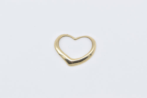 14K Curvy Heart Love Symbol Vintage Romantic Pendant Yellow Gold