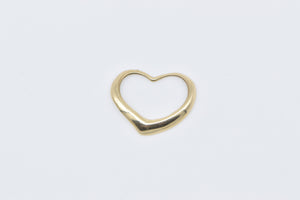 14K Curvy Heart Love Symbol Vintage Romantic Pendant Yellow Gold