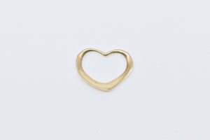 14K Curvy Heart Love Symbol Vintage Romantic Pendant Yellow Gold