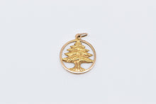 Load image into Gallery viewer, 14K Vintage Tree of Life Pine Connection Symbol Charm/Pendant Yellow Gold