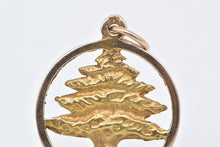 Load image into Gallery viewer, 14K Vintage Tree of Life Pine Connection Symbol Charm/Pendant Yellow Gold