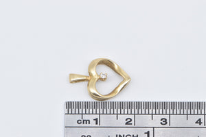 14K Diamond Heart Love Symbol Romantic Vintage Charm/Pendant Yellow Gold