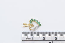 Load image into Gallery viewer, 14K Emerald Diamond Heart Love Symbol Vintage Pendant Yellow Gold