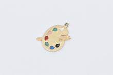 Load image into Gallery viewer, 14K Enamel Painters Palette Artist Art Motif Charm/Pendant Yellow Gold