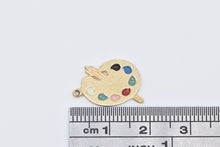 Load image into Gallery viewer, 14K Enamel Painters Palette Artist Art Motif Charm/Pendant Yellow Gold