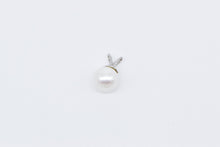 Load image into Gallery viewer, 14K 7.1mm Classic Pearl Simple Plain Pendant White Gold