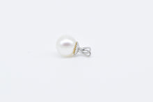 Load image into Gallery viewer, 14K 7.1mm Classic Pearl Simple Plain Pendant White Gold