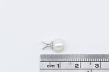 Load image into Gallery viewer, 14K 7.1mm Classic Pearl Simple Plain Pendant White Gold