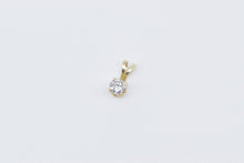 Load image into Gallery viewer, 14K 0.20 Ct Diamond Solitaire Classic Simple Pendant Yellow Gold