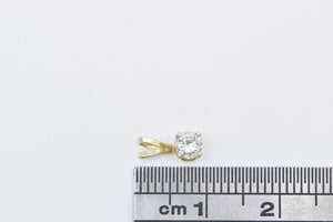 14K 0.20 Ct Diamond Solitaire Classic Simple Pendant Yellow Gold