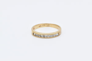 10K 0.54 Ctw Princess Diamond Wedding Band Ring Yellow Gold