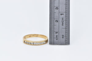 10K 0.54 Ctw Princess Diamond Wedding Band Ring Yellow Gold