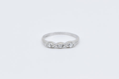 Platinum Marquise Diamond Vintage Wedding Band Ring