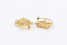 Load image into Gallery viewer, 18K Vintage Pearl Diamond Accent Statement Earrings Yellow Gold