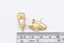 Load image into Gallery viewer, 18K Vintage Pearl Diamond Accent Statement Earrings Yellow Gold