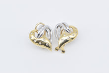 Load image into Gallery viewer, 14K Diamond Heart Love Symbol French Clip Earrings Yellow Gold