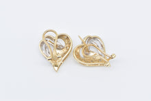 Load image into Gallery viewer, 14K Diamond Heart Love Symbol French Clip Earrings Yellow Gold