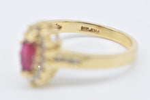 Load image into Gallery viewer, 14K Marquise Ruby Diamond Halo Engagement Ring Yellow Gold