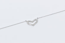 Load image into Gallery viewer, 18K Vintage Diamond Heart Love Symbol Chain Necklace 16&quot; White Gold