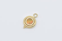 Load image into Gallery viewer, 18K Faceted Round Natural Opal Vintage Statement Pendant Yellow Gold