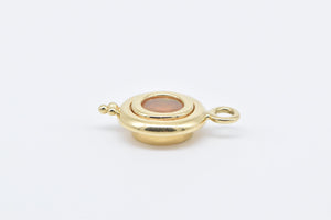 18K Faceted Round Natural Opal Vintage Statement Pendant Yellow Gold