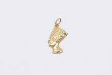 Load image into Gallery viewer, 14K Ancient Egyptian Queen Nefertiti Bust Charm/Pendant Yellow Gold