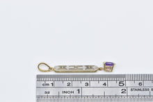 Load image into Gallery viewer, 18K Oval Amethyst Ornate Art Deco Filigree Drop Pendant Yellow Gold