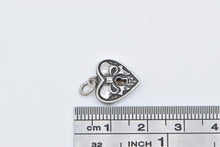 Load image into Gallery viewer, Sterling Silver Forget Me Not Heart Bow Locket Love Symbol Charm/Pendant