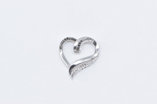 Sterling Silver Diamond Heart Love Symbol Romantic Pendant