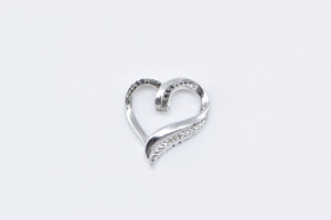 Sterling Silver Diamond Heart Love Symbol Romantic Pendant