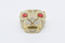 Load image into Gallery viewer, Sterling Silver 3D Puma Leopard Jaguar Enamel CZ Encrusted Pendant