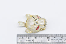 Load image into Gallery viewer, Sterling Silver 3D Puma Leopard Jaguar Enamel CZ Encrusted Pendant