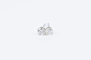 14K 0.56 Ctw Diamond Solitaire Classic Stud Earrings White Gold