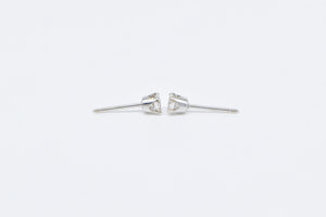 14K 0.56 Ctw Diamond Solitaire Classic Stud Earrings White Gold