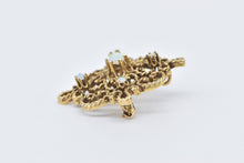 Load image into Gallery viewer, 14K Victorian Opal Ornate Scroll Filigree Statement Pendant/Pin Yellow Gold