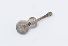 Load image into Gallery viewer, Sterling Silver 3D Articulated Guitar Musical Instrument Pin/Brooch