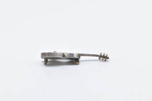 Sterling Silver 3D Articulated Guitar Musical Instrument Pin/Brooch