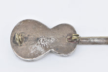 Load image into Gallery viewer, Sterling Silver 3D Articulated Guitar Musical Instrument Pin/Brooch