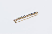 Load image into Gallery viewer, 14K Victorian Seed Pearl Ornate Syn. Sapphire Bar Pin/Brooch Yellow Gold