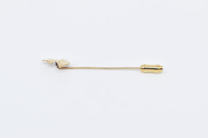 14K Stylized Fox Vintage Animal Fashion Stick Pin Yellow Gold