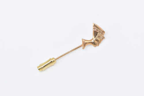 14K Queen Nefertiti Egyptian Bust Head Stick Pin Yellow Gold