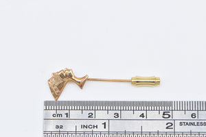 14K Queen Nefertiti Egyptian Bust Head Stick Pin Yellow Gold