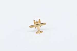 14K 3D Biplane Plane Lapel Pin/Brooch Yellow Gold