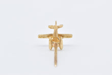 Load image into Gallery viewer, 14K 3D Biplane Plane Lapel Pin/Brooch Yellow Gold