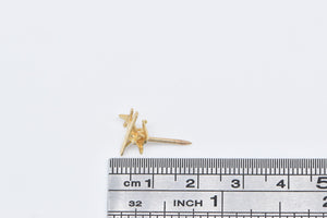 14K 3D Biplane Plane Lapel Pin/Brooch Yellow Gold