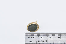 Load image into Gallery viewer, 14K Carved Soldier Nephrite Soldier Single Stud Earring Yellow Gold