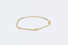 Load image into Gallery viewer, 18K Vintage Textured Nugget Pebble Chain Bracelet 7.5&quot; Yellow Gold