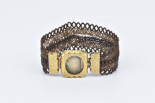 Load image into Gallery viewer, Gold Filled Ornate Victorian Woven Mourning Locket Bracelet 6.75&quot;