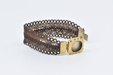 Load image into Gallery viewer, Gold Filled Ornate Victorian Woven Mourning Locket Bracelet 6.75&quot;